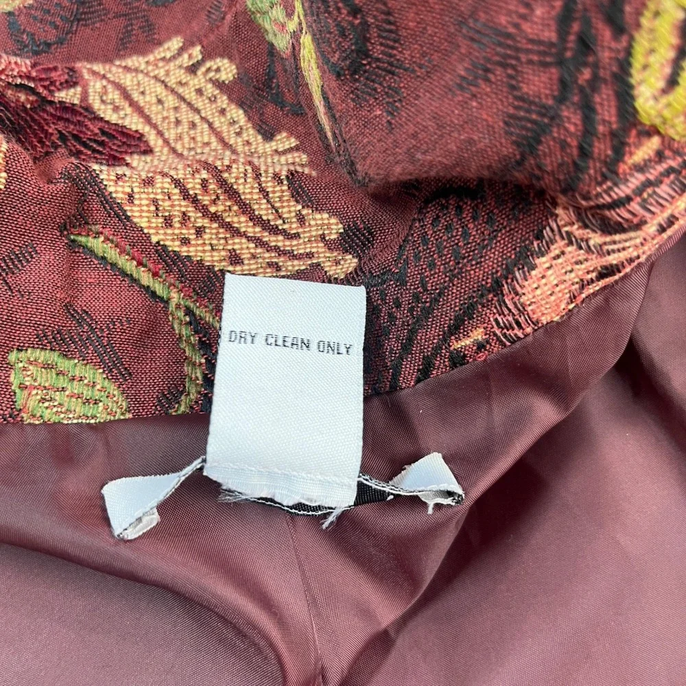 Cabi Jacobean Floral Tapestry Brocade Coat Women's‎ sz 8 Mulberry Guinevere 749